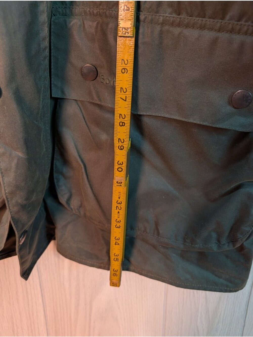 Vtg Barbour Ashby Wax Waterproof Olive Green Country Rain Jacket Coat Tartan - Picture 10 of 10